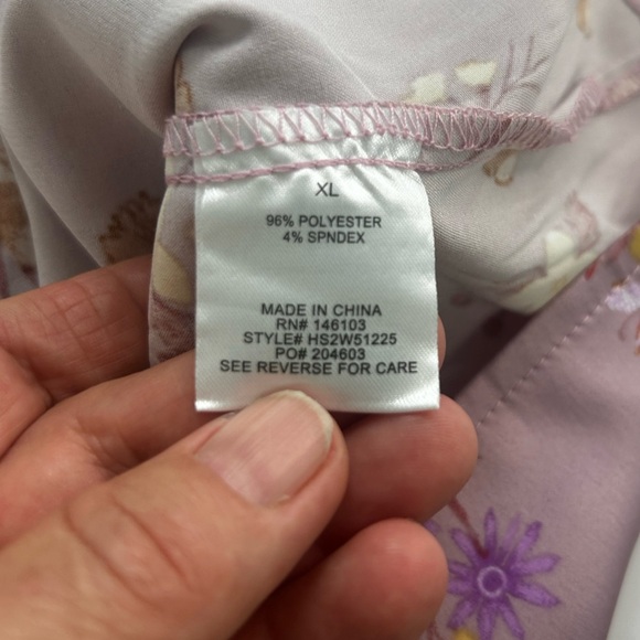 Hippie Rose Lavender Satin Floral Slip Midi Dress Fairy Babydoll Y2k Cocktail XL - Picture 10 of 13